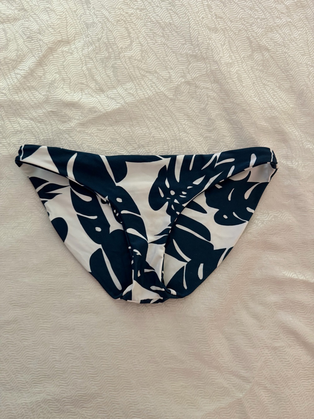 Mikoh Blue & White Tropical Leaf Bikini Bottom